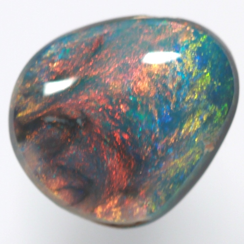 SOLID BLACK OPAL Very colourful, reds mixed with blue